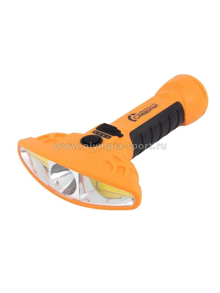 Фонарь ручной Следопыт Starship 1LED + 2COB (акб 2200 mAh)