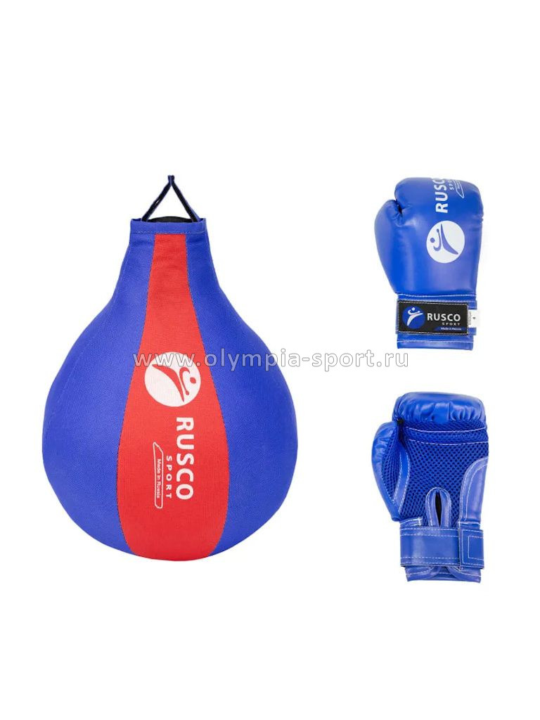Набор бокс. для начинающих RUSCO SPORT груша и перчатки 4oz синий/красн.