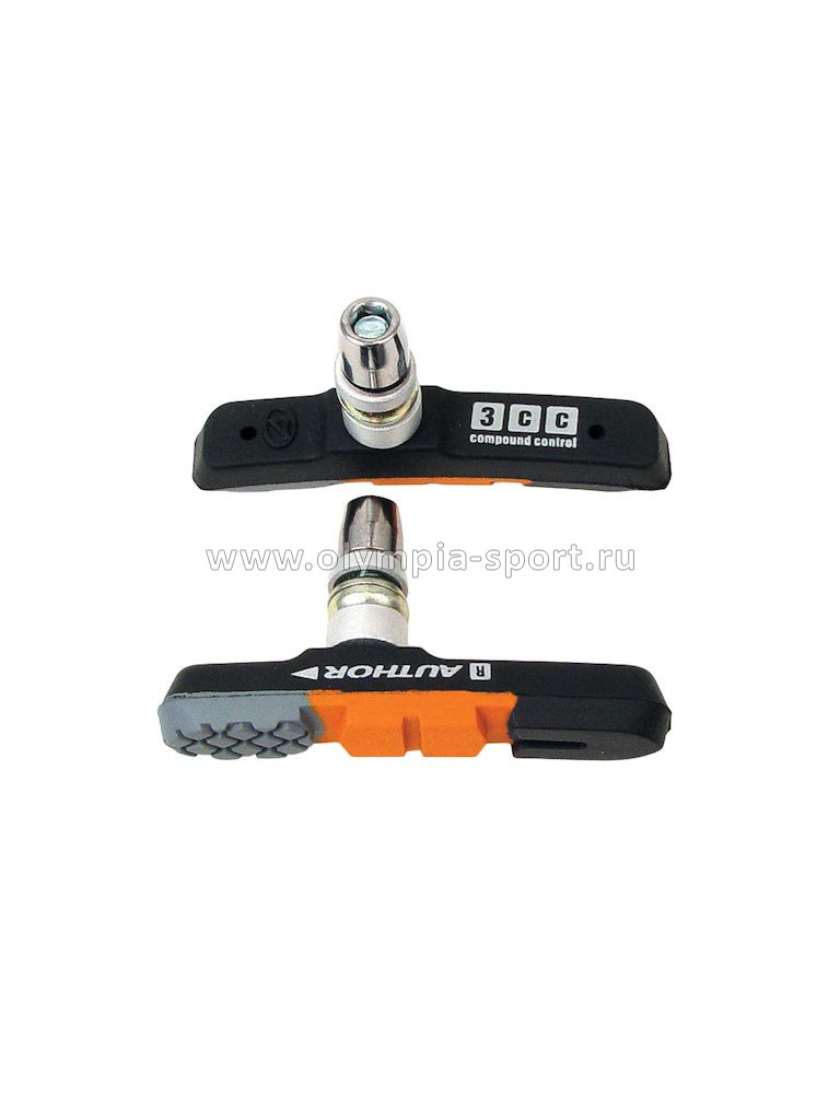 Колодки торм. V-Brake AUTHOR ABS-3CC (2 пары), цветные всепогодные